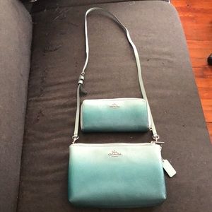 Coach blue ombre crossover and matching wallet
